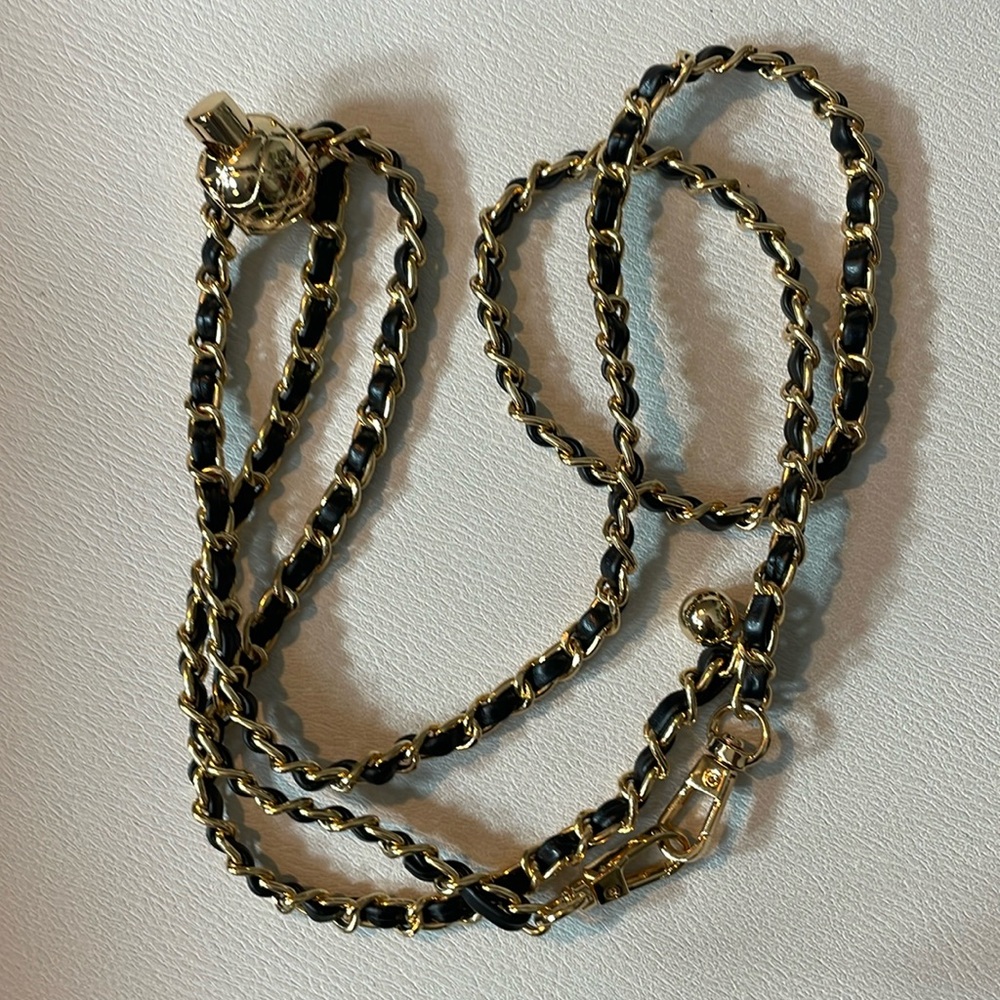 Unbranded Black Adjustable Crossbody Chain Preowned
